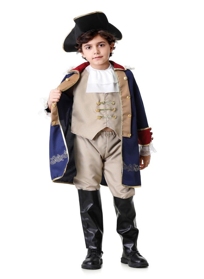 GRAJTCIN George Washington Costume for Boys Colonial Dress Up Kids Founding Father Costume Outfit (Washington Blue, 11-12Y) - Image 3