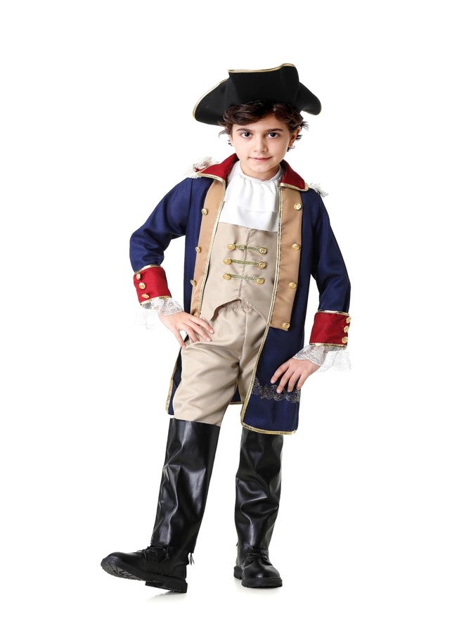GRAJTCIN George Washington Costume for Boys Colonial Dress Up Kids Founding Father Costume Outfit (Washington Blue, 11-12Y) - Image 1