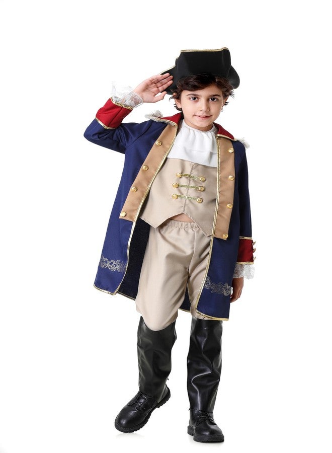 GRAJTCIN George Washington Costume for Boys Colonial Dress Up Kids Founding Father Costume Outfit (Washington Blue, 11-12Y) - Image 2