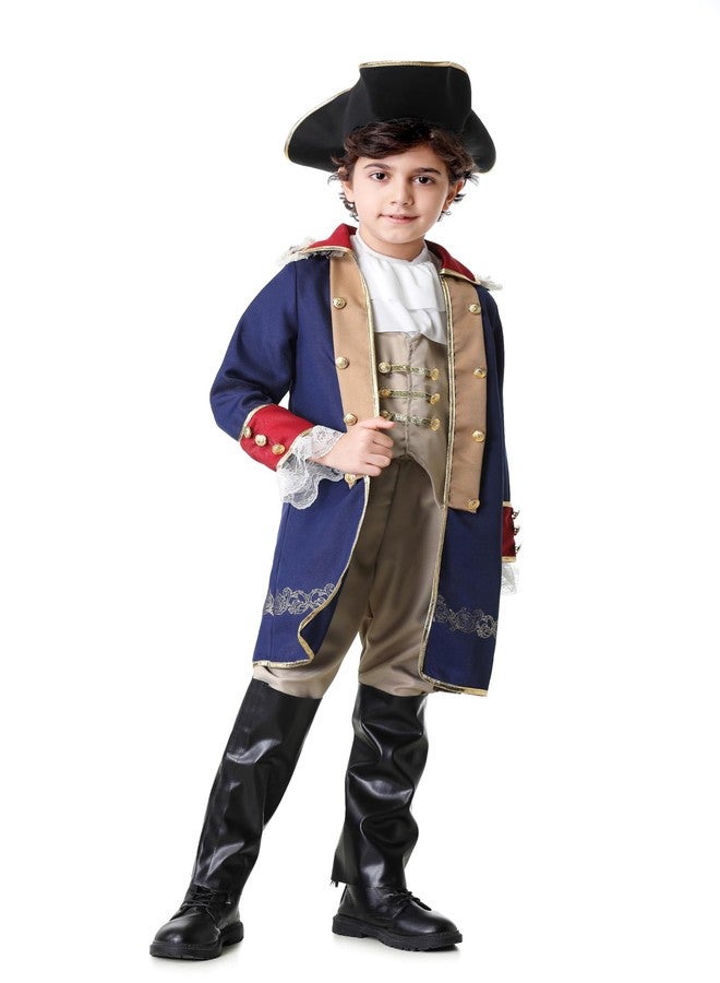 GRAJTCIN George Washington Costume for Boys Colonial Dress Up Kids Founding Father Costume Outfit (Washington Blue, 11-12Y) - Image 4