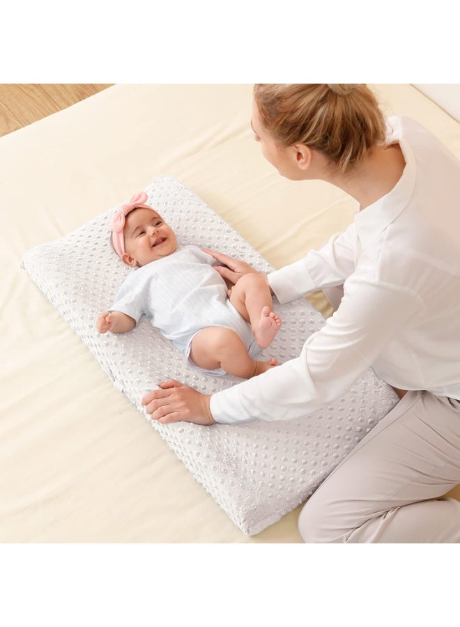 QUENESS Baby Changing Pad Cover, Super Soft Plush Dot Diaper Changing Table Covers for Baby Girls and Boys, Ultra Comfortable, Safe for Babies, Fit 32"/34'' x 16" Pad (Beige) - Image 3