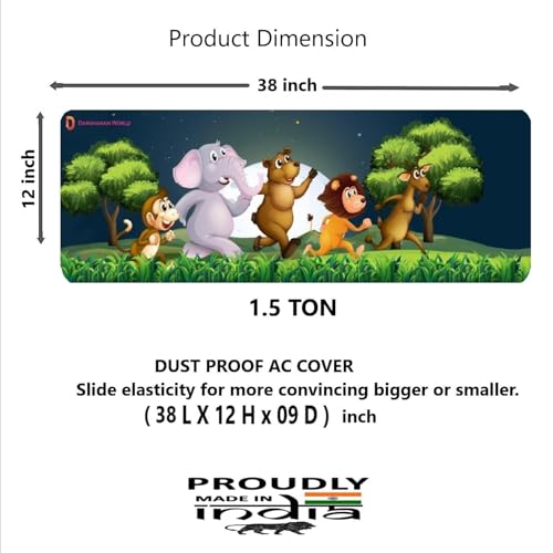 DARSHANAM WORLD Polyester New Printed Air Conditioning Dust Cover Folding Designer Ac Cover For Indoor Split Ac 1.5 Ton (97 X 31 X 21 .5Cm | Printed) - Image 4