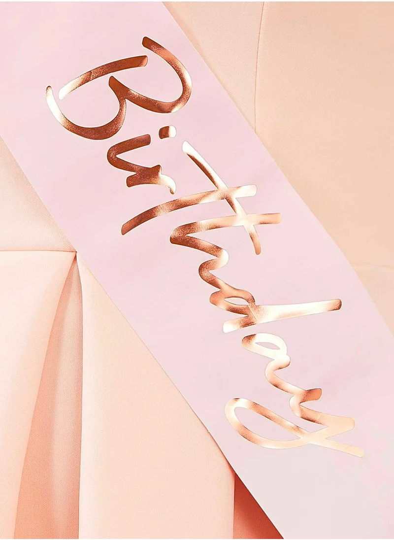 جينجر راي Rose Gold Foiled It's My Birthday Pink Ombre Sash