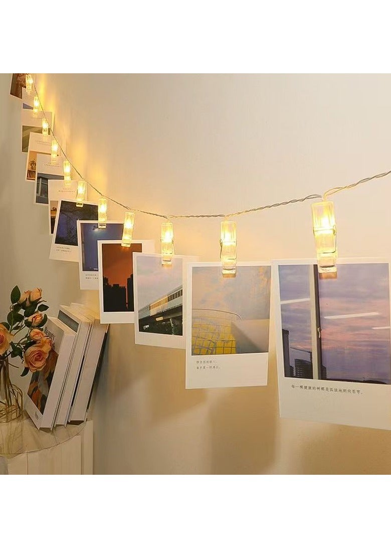 Mei Lifestyle 3m Long Warm Photo Clip String Lights with Batteries 20 LED Decorative Lights - Image 3