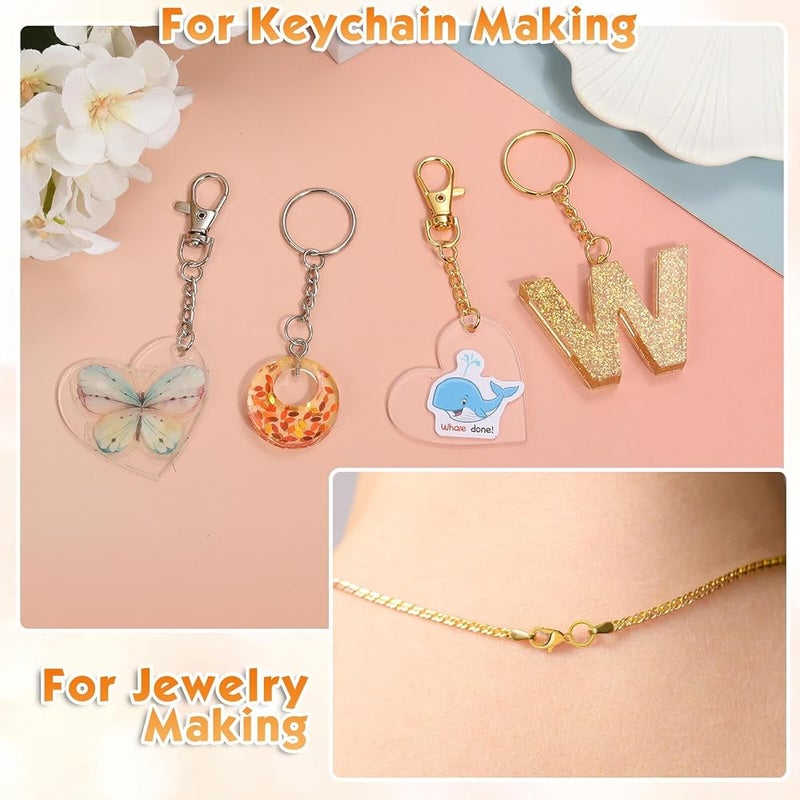KASTWAVE 990PCS Keychain Making Kit, Keychain Craft Supplies Including Key Chain Hooks, Lobster Clasps, Key Rings and Jump Rings, for Crafts, DIY Projects & Purse Making Supplies - Image 2