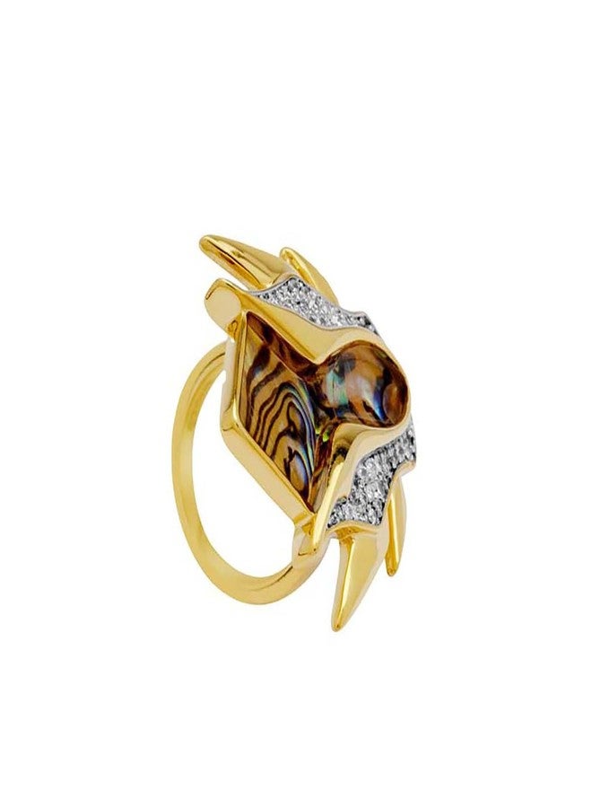 Shaze Shooting Star Ring | Bold ring | Made of Brass | cubic zirconina stones | Ring | Color - Gold - Image 5