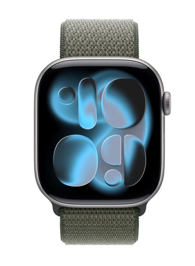 Watch Nylon Loop Band Compatible with Apple Watch 42mm 44mm 45mm 46mm 49mm, Soft Woven Sport Strap, Adjustable Replacement Wristband for Apple Watch Series Ultra / SE / Series 1/2/3/4/5/6/7/8/9/10/11- Forest Green - Image 2