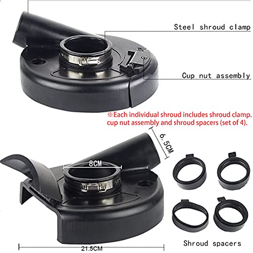 SDRTOP Dust Shroud Angle Grinder 7 Inch Dustless Vacuum Universal Surface Cover with 4pcs Locating Ring,for Concrete Stone Granite - Image 2