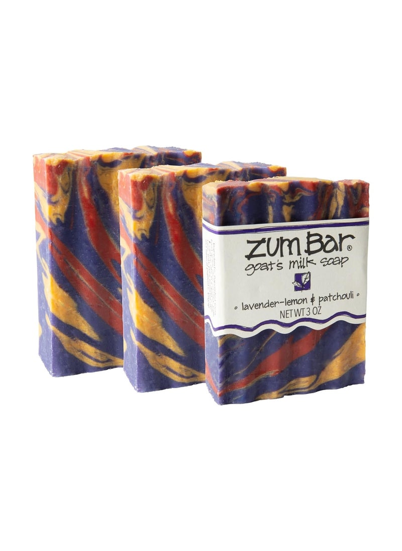 Indigo Wild Zum Bar Goats Milk Soap  LavenderLemon  Patchouli  3 oz  3 Pack 