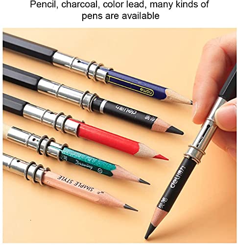 ikis ikis 5pcs Pencil Extender Doubleended Metal Pencil Grip ReceiverAdjustable Crayon Pencil Holder ExtenderUsed for School Sketch drawing Art Creation Tool - Image 4