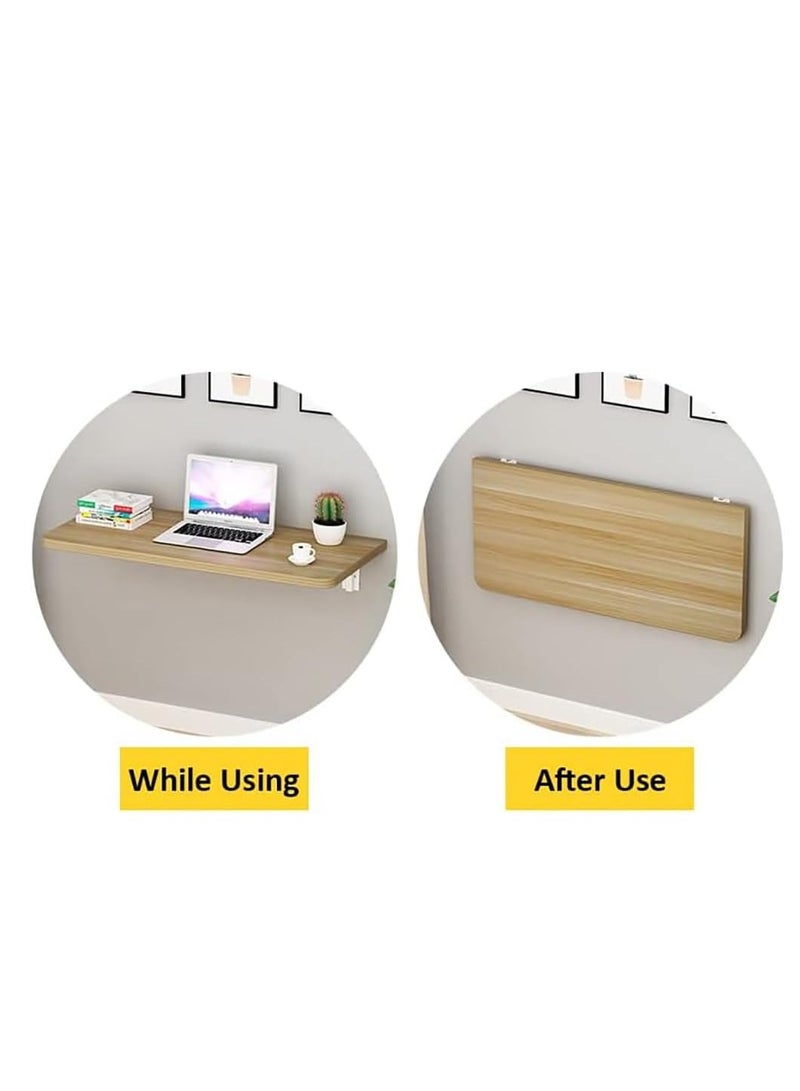 VITION Computer Wall Mount Stand Folding Wall-Mounted Drop-Leaf Table,Metal Folding Shelf Bench Table Bracket (60 x 100cm) Black - Image 4