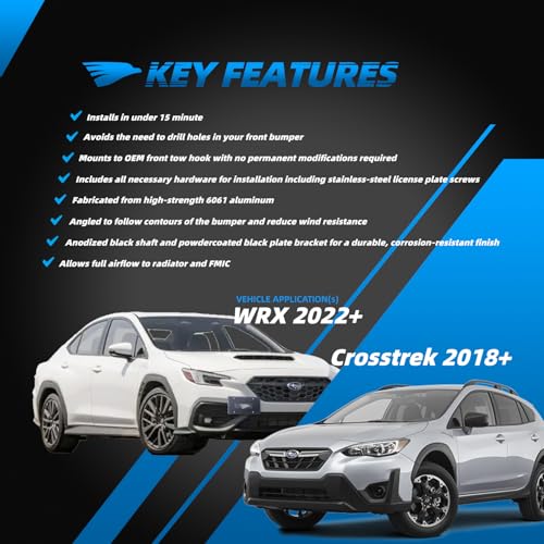 Mavnai License Plate Relocation Kit, Fits For Subaru WRX 2022+/Crosstrek 2018+, Mounts to OEM Front Tow Hook, Avoid Drilling Holes in The Front Bumper, Includes All Necessary Hardware for Installation - Image 3