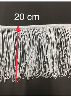 Karan Tuhafiye Karan Haberdashery Tassel Fringe White 20 cm 1 Meter  - Image 2