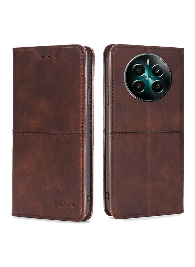 S-TOP Case For Realme 12+ 5G Cow Texture Magnetic Leather Phone Case - Image 1