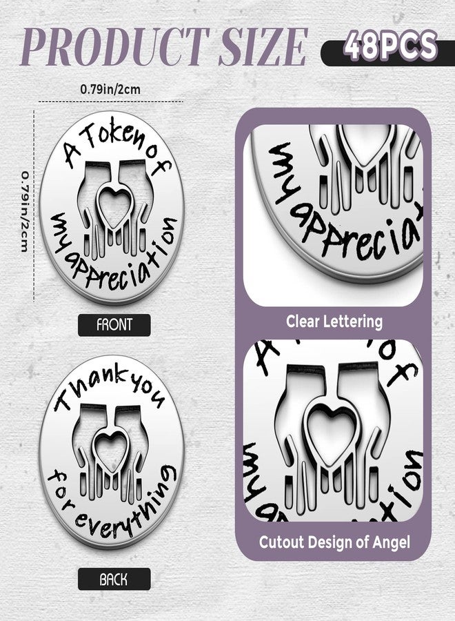 Hotop 48 Pcs Token of Appreciation Coins 0.79 Inches Diameter Kindness Coins Incentives Metal Thank You Tokens for Student Awards School Supplies Kids Behavior(Elegant) - Image 2