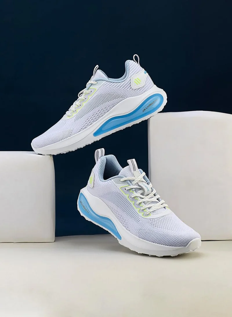 CAMPUS Wht/L.Sky Men’s White Running Shoes – Breathable Knit Upper Shoes with Stylish Contrast Detailing for Men | Best Price UAE