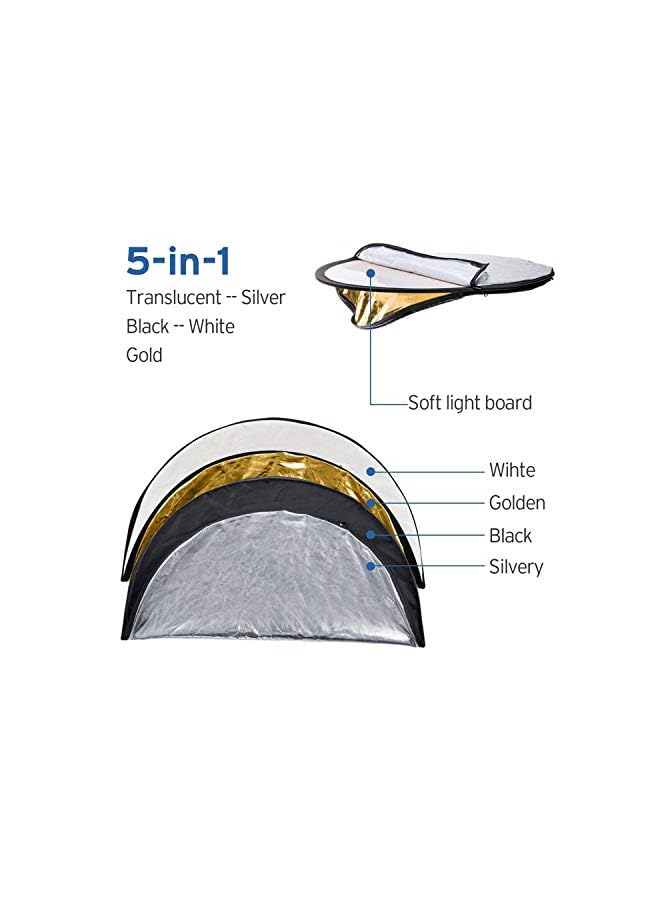 PROMASS Light Reflector Set 5 colors Portable Collapsible Multi-Disc Reflector Photography with Bag for Photography Photo Lighting - Image 3