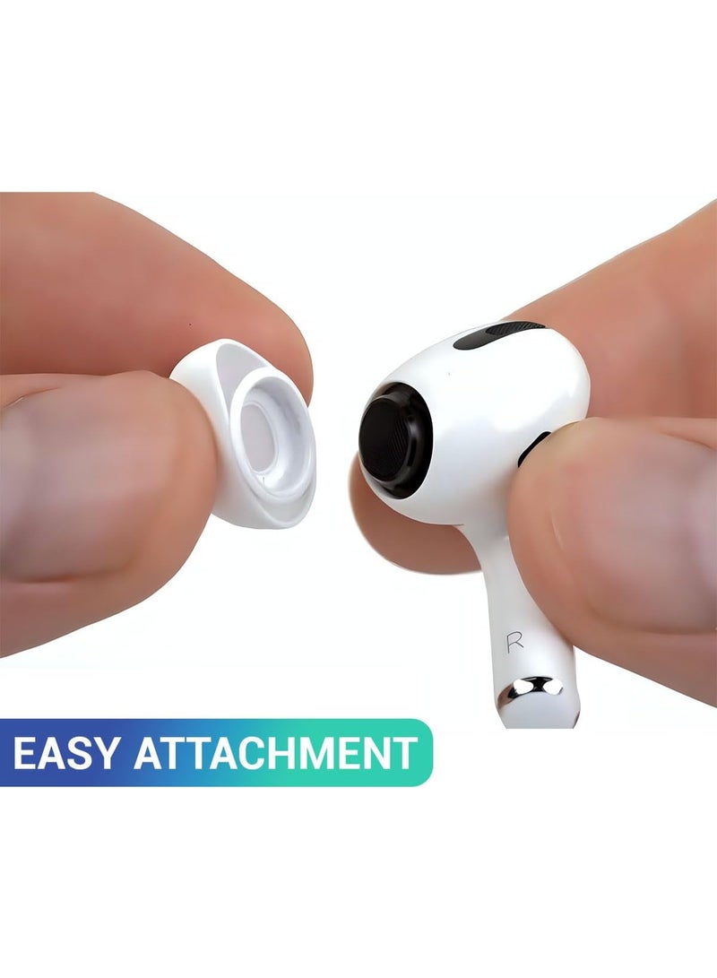 Silicone Replacement Tips Compatible with Apple AirPods Pro 2, AirPods Pro, Quick Release Pain Relief Tips, and Stylus (White) (Medium, 2 Pack, 1 Pair) - Image 3