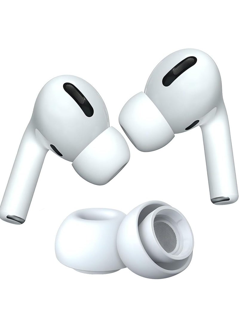 Silicone Replacement Tips Compatible with Apple AirPods Pro 2, AirPods Pro, Quick Release Pain Relief Tips, and Stylus (White) (Medium, 2 Pack, 1 Pair) - Image 1