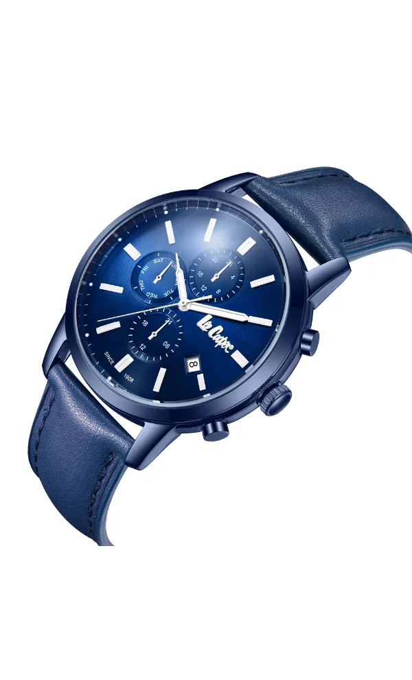 Lee Cooper Men's Leather Multi Function Watch LC08085.999 - 44 mm