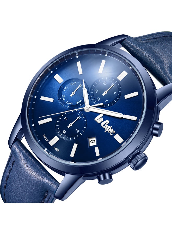 لي كوبر ساعة جلدية متعددة الوظائف للرجال . -  مم