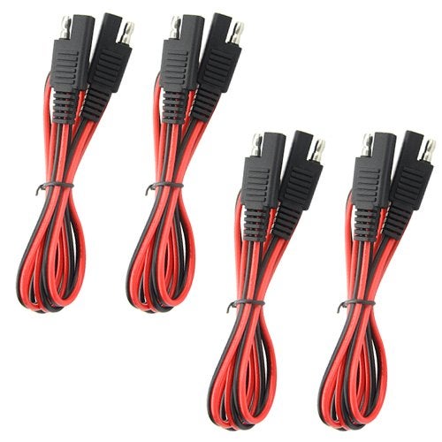 WMYCONGCONG 4 PCS SAE to SAE Extension Cable Quick Disconnect Wire Harness Connector 3 Feet, 18 Gauge (4 PCS 3Ft) - Image 1