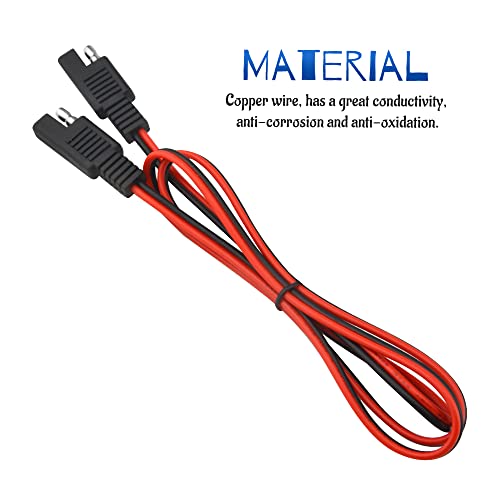 WMYCONGCONG 4 PCS SAE to SAE Extension Cable Quick Disconnect Wire Harness Connector 3 Feet, 18 Gauge (4 PCS 3Ft) - Image 5