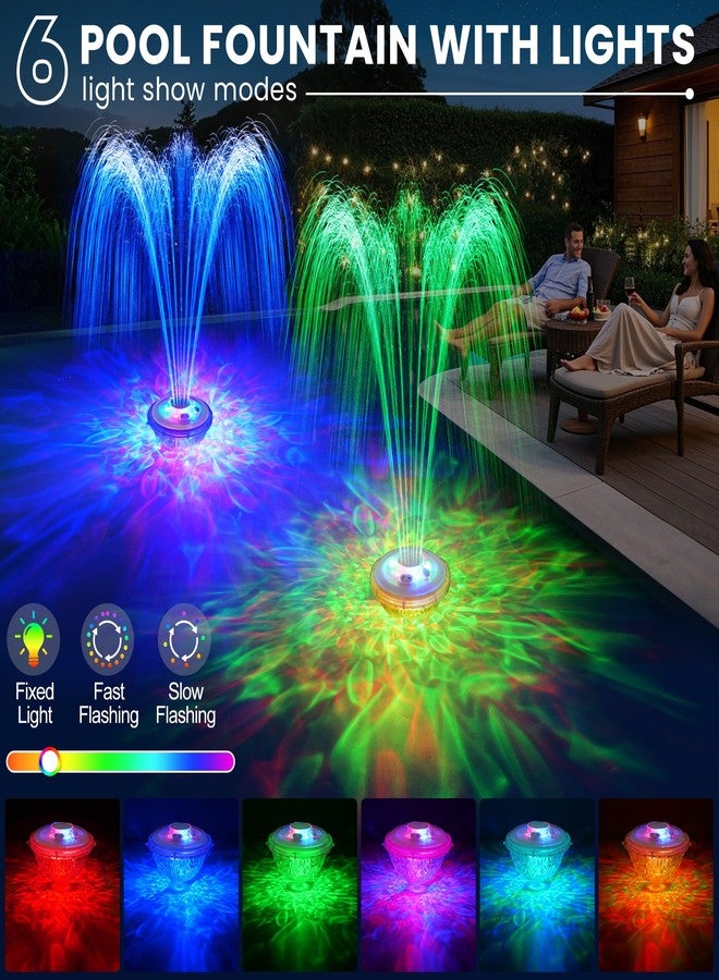 AearKing Upgraded Floating Pool Fountain, Pool Fountain with Lights, Above Ground Pool Water Fountains Pump with Anchor and Rope, Swimming Pool Fountains for Inground Pools-White-1pk - Image 3