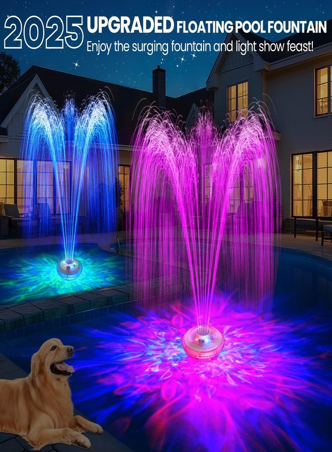 AearKing Upgraded Floating Pool Fountain, Pool Fountain with Lights, Above Ground Pool Water Fountains Pump with Anchor and Rope, Swimming Pool Fountains for Inground Pools-White-1pk - Image 2