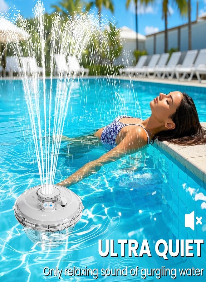 AearKing Upgraded Floating Pool Fountain, Pool Fountain with Lights, Above Ground Pool Water Fountains Pump with Anchor and Rope, Swimming Pool Fountains for Inground Pools-White-1pk - Image 4