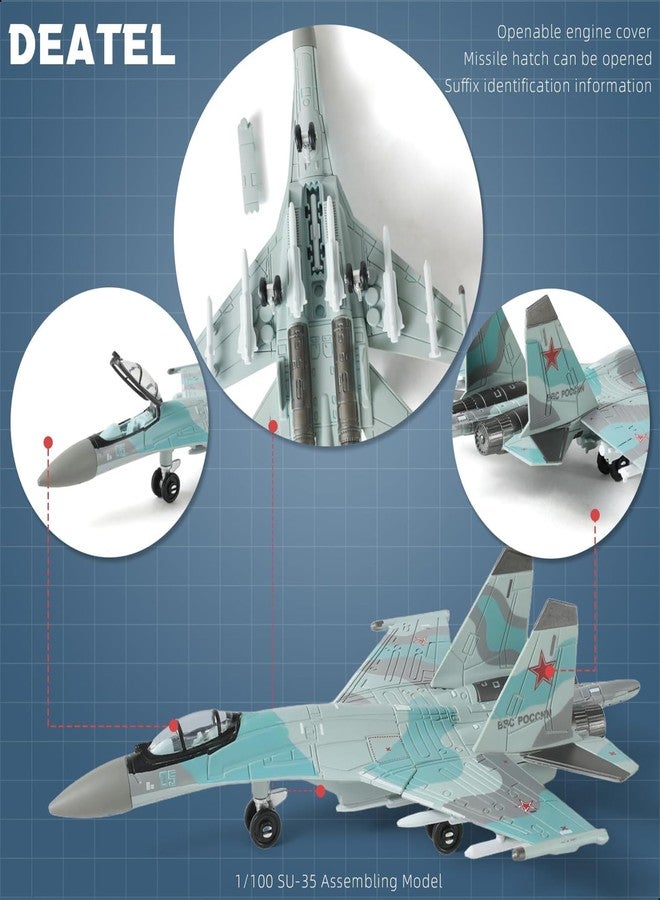 Vihaanta 1:100 Su35 Fighter Jet Model, Detailed Military Aircraft Toy for Adults and Kids, Perfect for Home Office Decor, Gift for Aviation Enthusiasts and Collectors Ornaments - Image 4