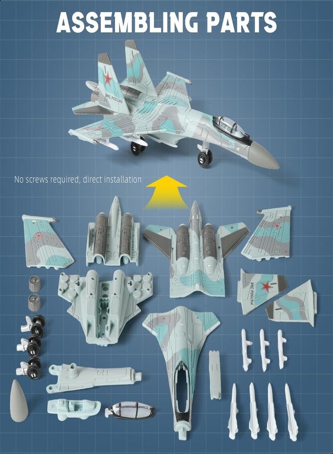 Vihaanta 1:100 Su35 Fighter Jet Model, Detailed Military Aircraft Toy for Adults and Kids, Perfect for Home Office Decor, Gift for Aviation Enthusiasts and Collectors Ornaments - Image 3