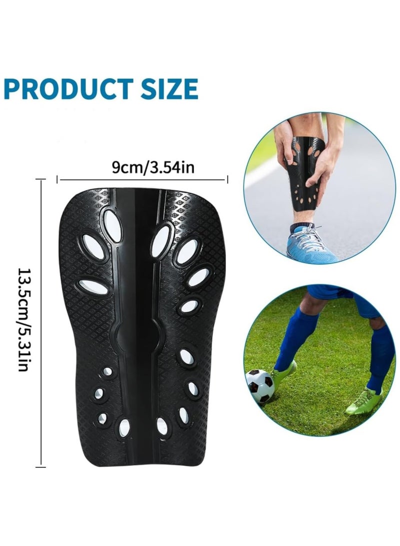 Generic 4PCS Football Ultra Mini Leg Guards, Breathable Leg Guards for Boys, Girls, Teenagers, Adults, Lightweight Football Equipment for Men and Women, Cushioning Protection, Lightweight and Comfortable (Black/White) - Image 2