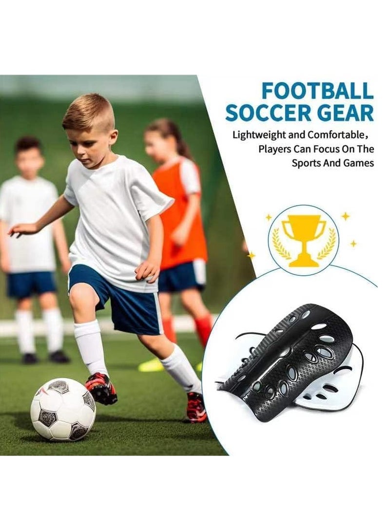 Generic 4PCS Football Ultra Mini Leg Guards, Breathable Leg Guards for Boys, Girls, Teenagers, Adults, Lightweight Football Equipment for Men and Women, Cushioning Protection, Lightweight and Comfortable (Black/White) - Image 5