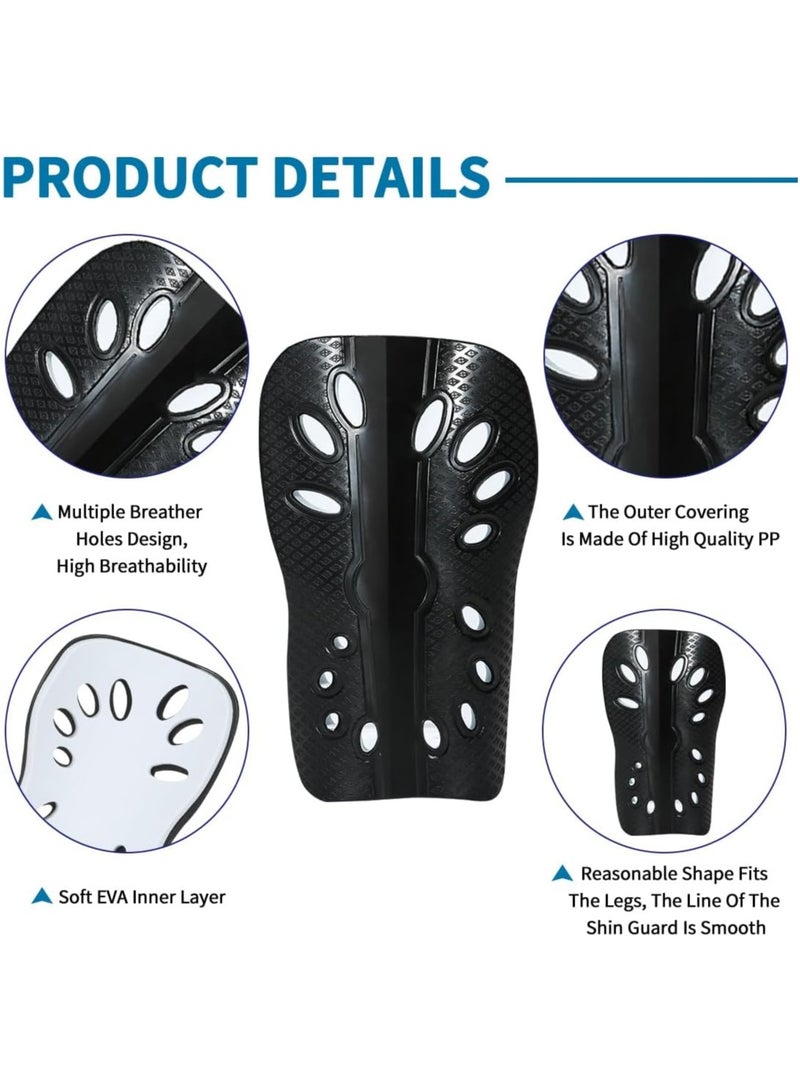 Generic 4PCS Football Ultra Mini Leg Guards, Breathable Leg Guards for Boys, Girls, Teenagers, Adults, Lightweight Football Equipment for Men and Women, Cushioning Protection, Lightweight and Comfortable (Black/White) - Image 3