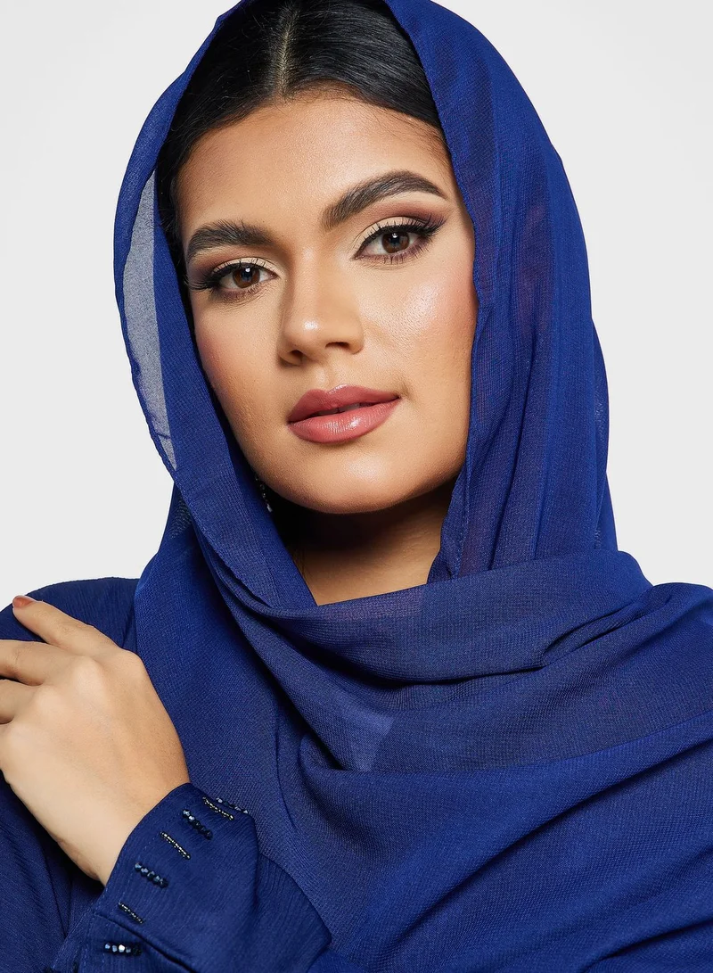 Khizana Side Pleat Detail Abaya With Sheila
