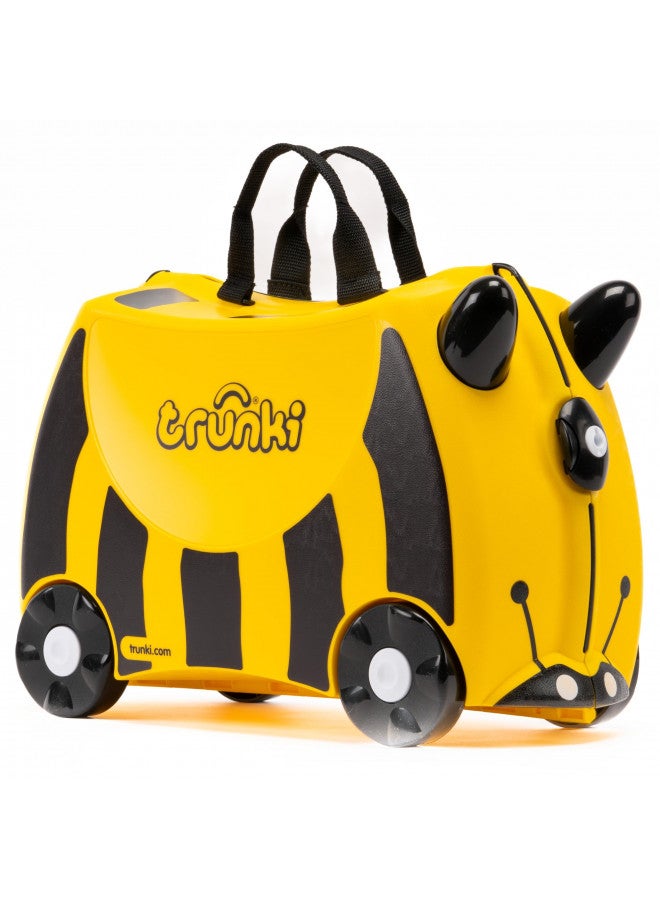 trunki Trunki Ride-On Kids Suitcase | Tow-Along Toddler Luggage | Carry-On Cute Bag with Wheels | Kids Luggage and Airplane Travel Essentials: Bernard Bee Yellow  - Image 1