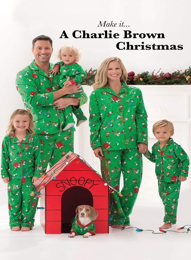 PajamaGram Family Christmas Pajamas Soft - Charlie Brown, Green, Toddler, 3T - Image 2