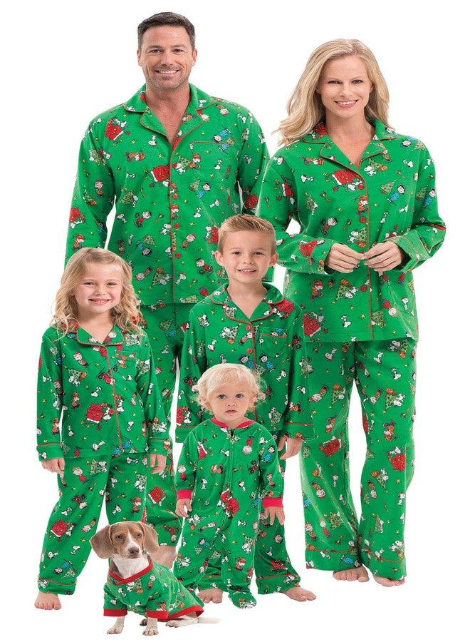 PajamaGram Family Christmas Pajamas Soft - Charlie Brown, Green, Toddler, 3T - Image 1