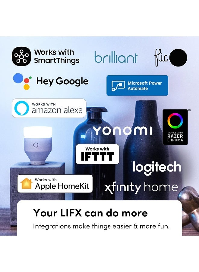 Lifx Clean A19 1100 Lumens Full Color With Antibacterial Hev Wi-Fi Smart Led Light Bulb No Bridge Required Compatible Alexa Hey Google Homekit And Siri 2-Pack - Image 5