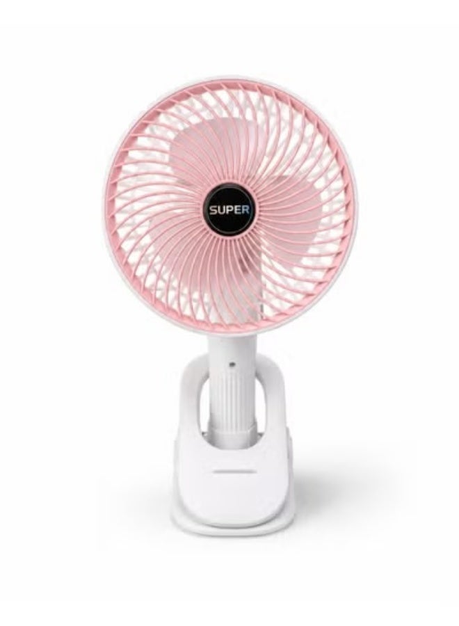 Super Portable Mini Clip-On Desk Fan with USB Charging Port, 3 Speeds, Quiet Airflow, and Adjustable Head - Multi-Color - Image 1