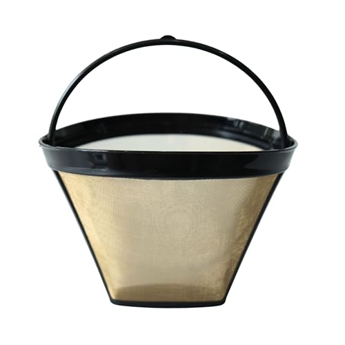 TRONMEI Reusable Coffee Filter #4 Cone for 8-12 Cup, for Ninja & Cuisinart Coffee Makers, Permanent Basket with Stainless Steel Mesh, BPA-Free (1-Pack) - Image 1