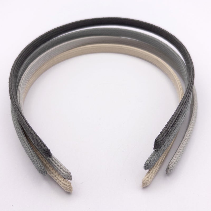 Heliums Thin Headbands - 8mm Skinny Headband for Women, 4 Count, Comfortable Narrow Hair Bands Blend with Hair Color (Dark Grey, Light Gray, Off White) - Image 3