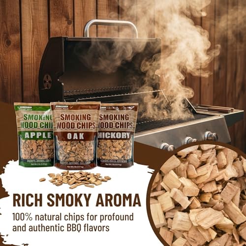 Gimgsoen Smoking Wood Chips Variety Pack, 3 Flavors (Oak, Hickory, Apple), 2 lbs × 3 — All-Natural BBQ Smoking Chips for Smoker Box, Electric Smokers, Pellet & Charcoal Grills - Image 3