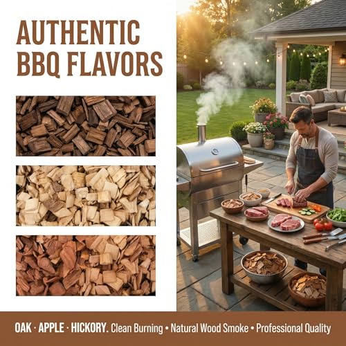Gimgsoen Smoking Wood Chips Variety Pack, 3 Flavors (Oak, Hickory, Apple), 2 lbs × 3 — All-Natural BBQ Smoking Chips for Smoker Box, Electric Smokers, Pellet & Charcoal Grills - Image 4