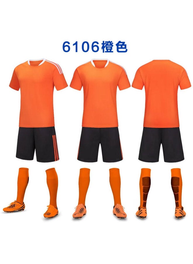 Burnt Orange 6106 Orange Football Uniform Suit School Competition Team Children Students Adult Custom Team Uniform Printing Training Uniform Jersey Team