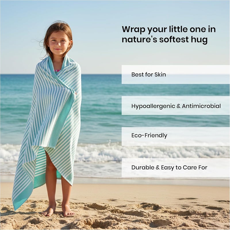 Mush منشفة شاطئ من الخيزران قابلة للحمل | منشفة استحمام 100% من الخيزران للشاطئ، والمشي، والرحلات | منشفة مدمجة مع حقيبة سفر | 60x120 سم، 250 غم/م² سريعة الجفاف، خفيفة الوزن ومقاومة للرمال | أكوا - Image 5