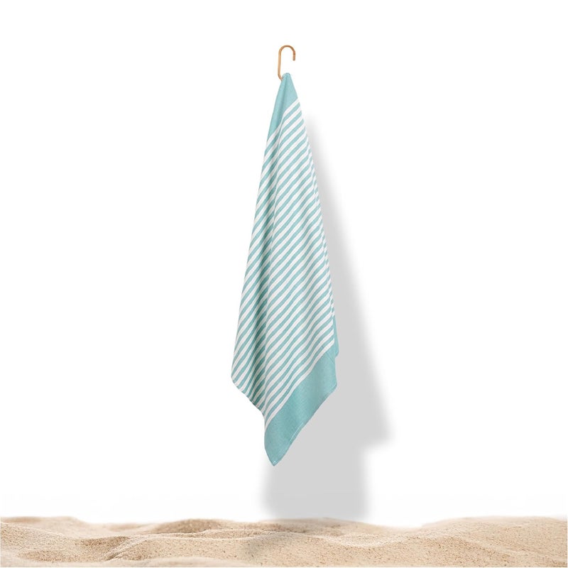 Mush منشفة شاطئ من الخيزران قابلة للحمل | منشفة استحمام 100% من الخيزران للشاطئ، والمشي، والرحلات | منشفة مدمجة مع حقيبة سفر | 60x120 سم، 250 غم/م² سريعة الجفاف، خفيفة الوزن ومقاومة للرمال | أكوا - Image 1