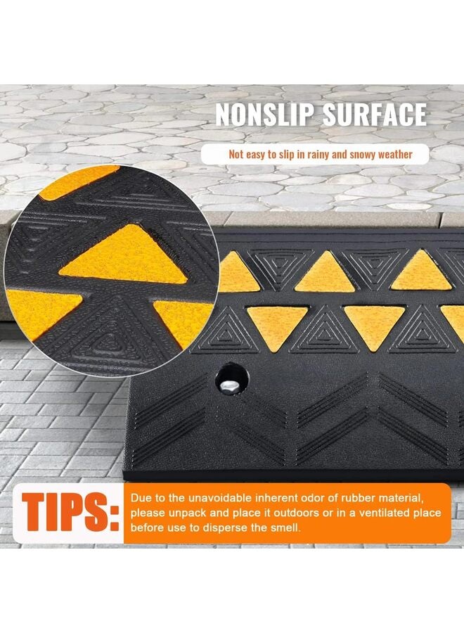 منحدران للسيارات بارتفاع 5.9 بوصة، منحدر مطاطي متين، منحدر ممرات، 8818 رطل، منحدر عتبة محكم، مناسب للسيارات/الكراسي المتحركة/جزازات العشب، لا يتطلب حفرًا أرضيًا (19.6 بوصة × 19.6 بوصة × 5.9 بوصة) - Image 3