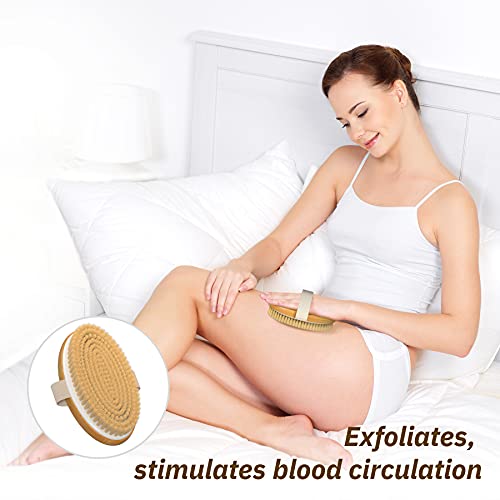 Metene Dry Brushing Body Brush with Soft and Stiff Natural Bristles, Body Exfoliating/Massage Scrub Brush for Cellulite and Lymphatic, Improve Your Circulation, 2 Pack - Image 5